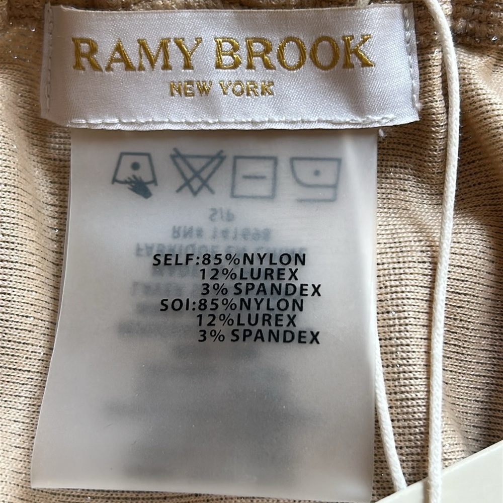 NWT Ramy Brook Knit Marina Dress Neutral Sparkle Strapless Size Small - Picture 10 of 12
